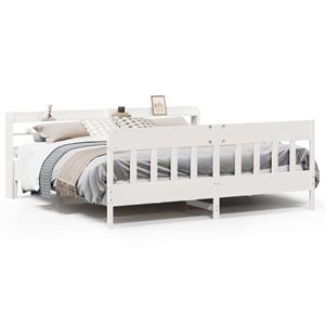 VidaXL Bedframe zonder matras massief grenenhout wit 200x200 cm