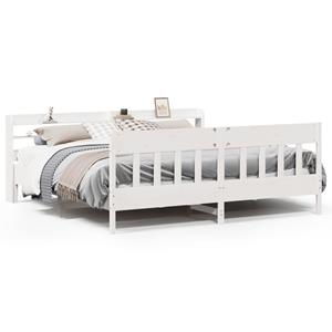 VidaXL Bedframe zonder matras massief grenenhout wit 180x200 cm