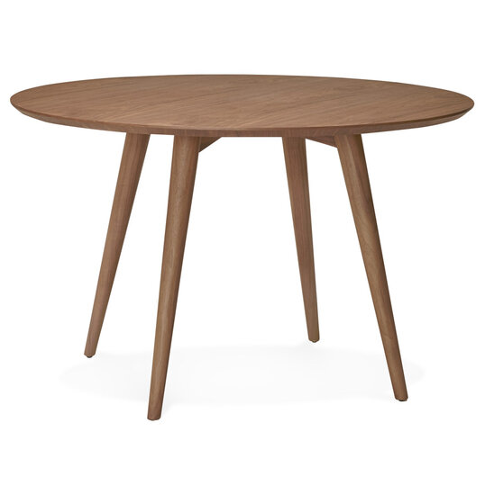 KokoonDesign Eettafel Janet rond 120cm bruin walnoten hout