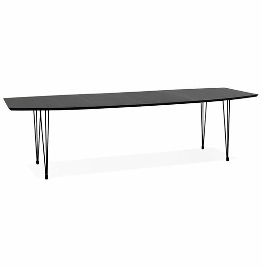 KokoonDesign Eettafel Strik zwart uitschuifbaar essenhout 170-270cm