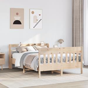 VidaXL Bedframe zonder matras massief grenenhout 140x190 cm