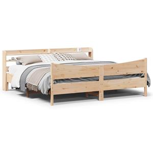 VidaXL Bedframe met hoofdbord massief grenenhout 200x200 cm