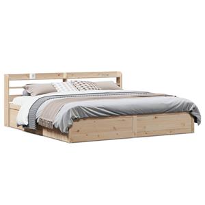 VidaXL Bedframe met hoofdbord massief grenenhout 200x200 cm