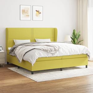 VidaXL Boxspring met matras stof groen 200x200 cm