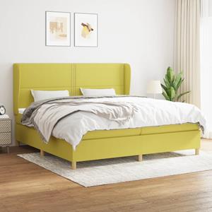 VidaXL Boxspring met matras stof groen 200x200 cm