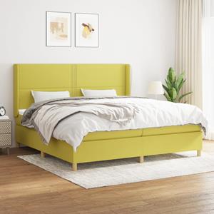 VidaXL Boxspring met matras stof groen 200x200 cm