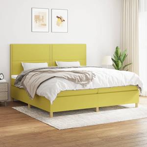 VidaXL Boxspring met matras stof groen 200x200 cm