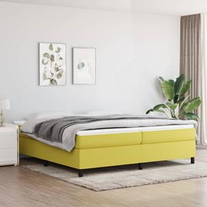 VidaXL Boxspring met matras stof groen 200x200 cm