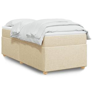 VidaXL Boxspring met matras stof crèmekleurig 90x200 cm