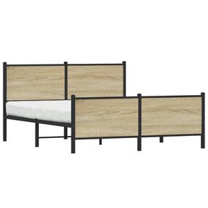 VidaXL Bedframe zonder matras metaal sonoma eikenkleurig 140x190 cm