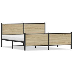 VidaXL Bedframe zonder matras metaal sonoma eikenkleurig 180x200 cm