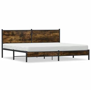 VidaXL Bedframe zonder matras metaal gerookt eikenkleurig 200x200 cm