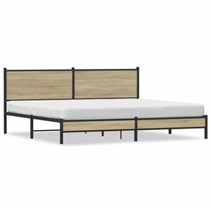 VidaXL Bedframe zonder matras metaal sonoma eikenkleur 200x200 cm