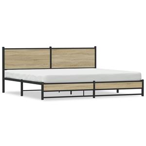 VidaXL Bedframe zonder matras metaal sonoma eikenkleur 200x200 cm