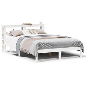 VidaXL Bedframe zonder matras massief grenenhout wit 140x190 cm