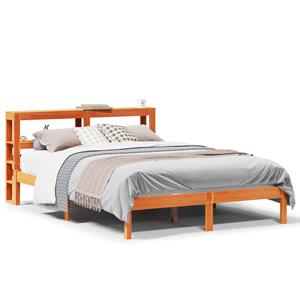 VidaXL Bedframe met hoofdbord massief grenenhout wasbruin 120x190 cm