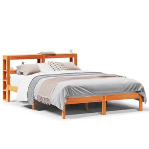 VidaXL Bedframe met hoofdbord massief grenenhout wasbruin 120x200 cm