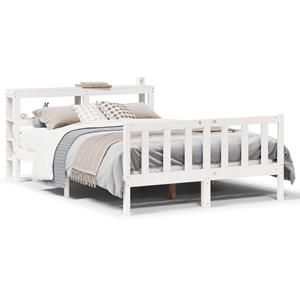 VidaXL Bedframe zonder matras massief grenenhout wit 140x190 cm