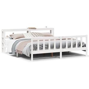 VidaXL Bedframe zonder matras massief grenenhout wit 180x200 cm