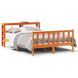 VidaXL Bedframe met hoofdbord massief grenenhout wasbruin 120x190 cm