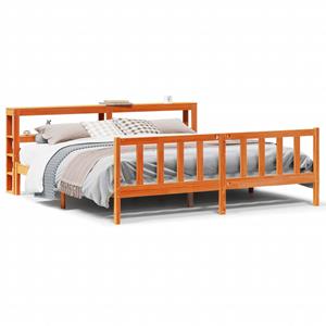 VidaXL Bedframe met hoofdbord massief grenenhout wasbruin 180x200 cm