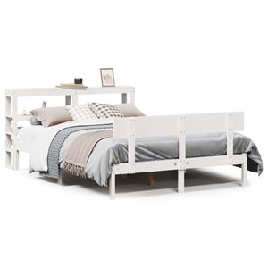 VidaXL Bedframe zonder matras massief grenenhout wit 120x190 cm