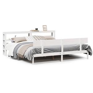 VidaXL Bedframe zonder matras massief grenenhout wit 200x200 cm