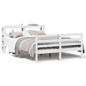 VidaXL Bedframe zonder matras massief grenenhout wit 140x200 cm