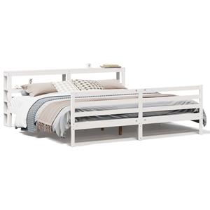 VidaXL Bedframe zonder matras massief grenenhout wit 180x200 cm