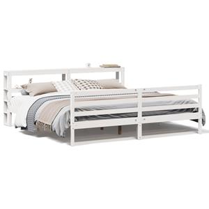 VidaXL Bedframe zonder matras massief grenenhout wit 200x200 cm