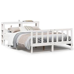 VidaXL Bedframe zonder matras massief grenenhout wit 150x200 cm