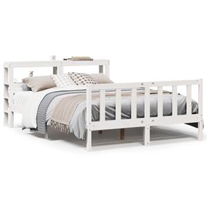 VidaXL Bedframe zonder matras massief grenenhout wit 160x200 cm