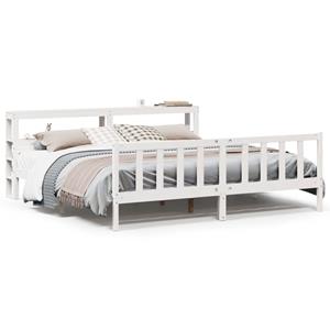 VidaXL Bedframe zonder matras massief grenenhout wit 180x200 cm