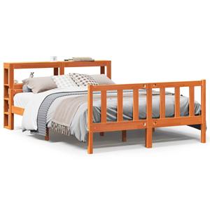 VidaXL Bedframe met hoofdbord massief grenenhout wasbruin 150x200 cm