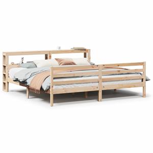 VidaXL Bedframe met hoofdbord massief grenenhout 200x200 cm