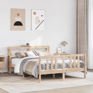 VidaXL Bedframe met hoofdbord massief grenenhout 140x190 cm