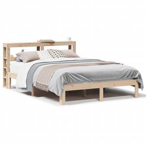 VidaXL Bedframe met hoofdbord massief grenenhout 135x190 cm