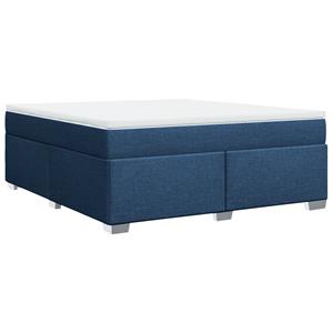 VidaXL Boxspring met matras stof blauw 180x200 cm