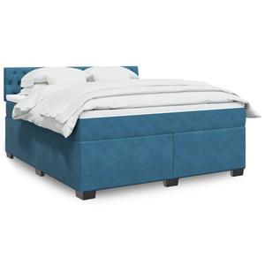 VidaXL Boxspring met matras fluweel blauw 180x200 cm