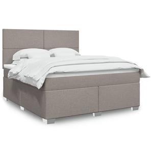 VidaXL Boxspring met matras stof taupe 180x200 cm