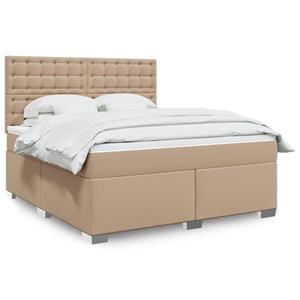 VidaXL Boxspring met matras kunstleer cappuccinokleurig 180x200 cm