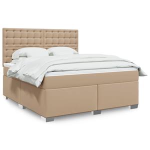 VidaXL Boxspring met matras kunstleer cappuccinokleurig 180x200 cm