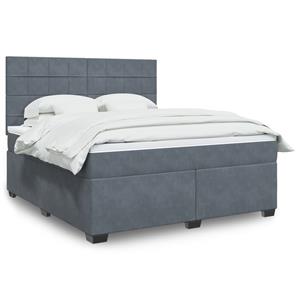 VidaXL Boxspring met matras fluweel donkergrijs 180x200 cm