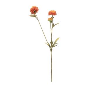 Xenos Kunstbloem met 2 chrysanten - oranje - 73 cm