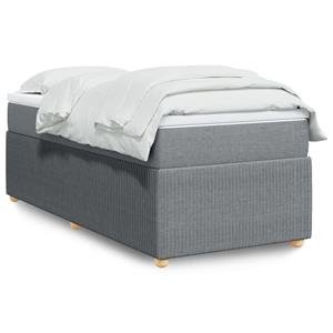 VidaXL Boxspring met matras stof lichtgrijs 80x200 cm