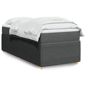 VidaXL Boxspring met matras stof donkergrijs 100x200 cm