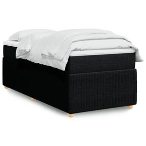 VidaXL Boxspring met matras stof zwart 100x200 cm