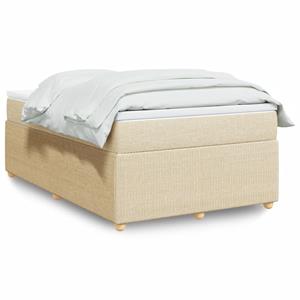 VidaXL Boxspring met matras stof crèmekleurig 120x200 cm