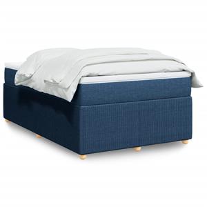 VidaXL Boxspring met matras stof blauw 120x200 cm