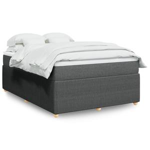 VidaXL Boxspring met matras stof donkergrijs 140x190 cm